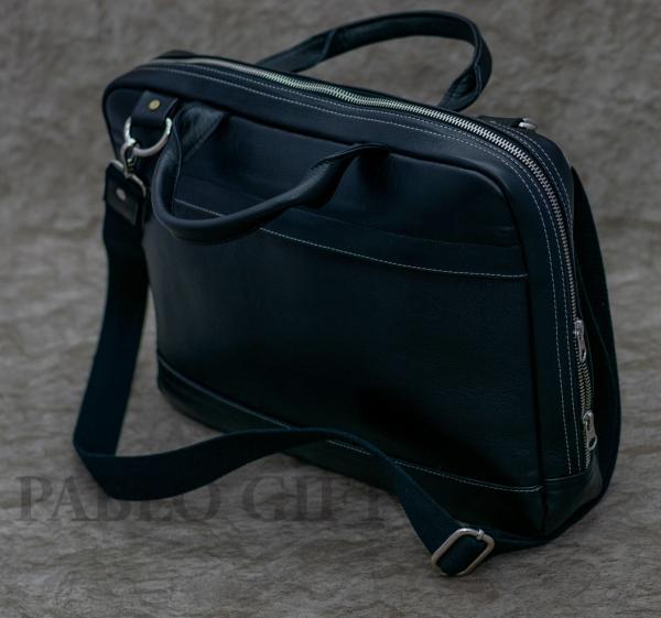 Unisex Pure Leather Black Laptop Bag