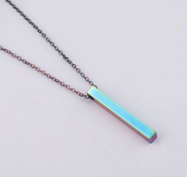 'Unisex Stainless Steel Blank Vertical Bar Necklace