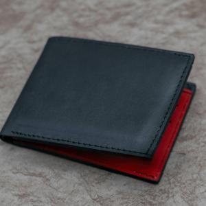 Black And Red Pure leather Wallet