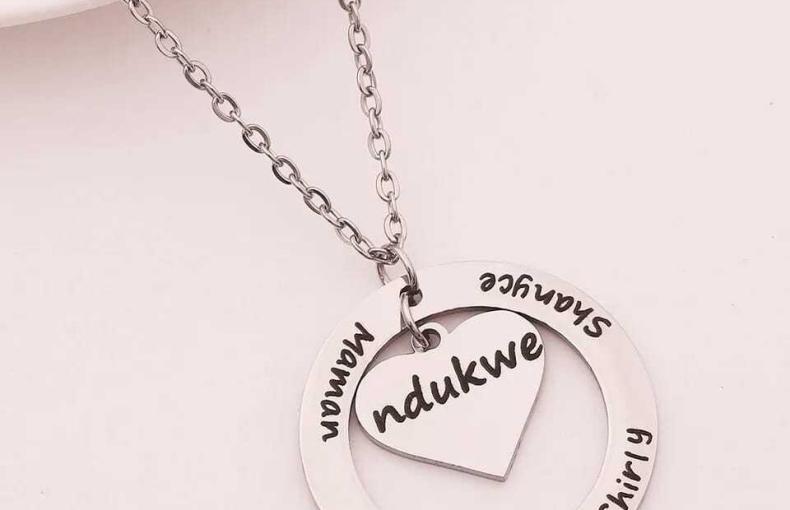 "Personalized Ring and Heart Necklace