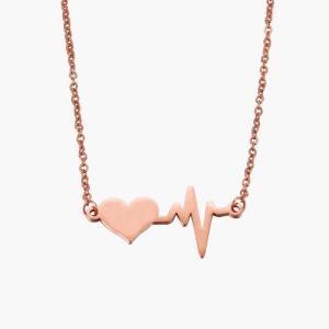 'Rose Gold Heartbeat Necklace