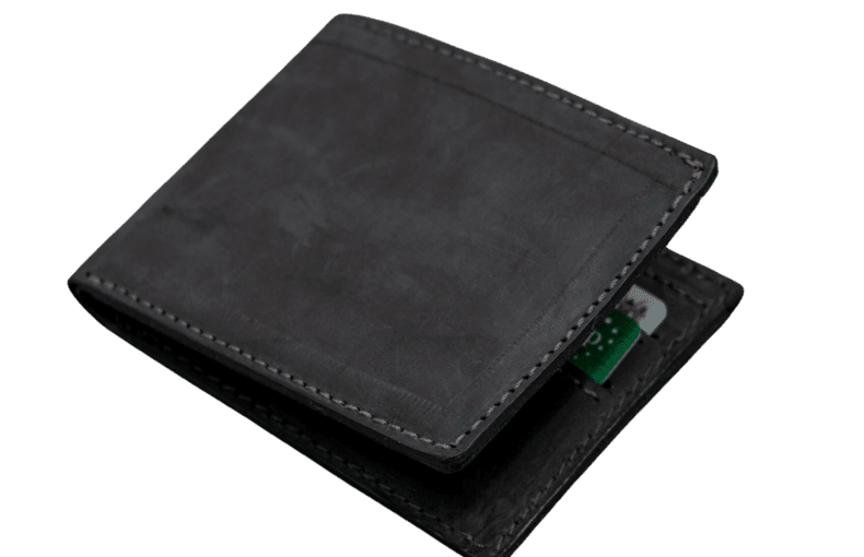 Grey Pure leather Wallet