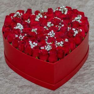 `Love Shaped Valentine Flower Box