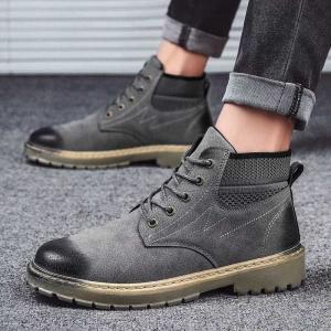 Men lace up ankle boots-grey