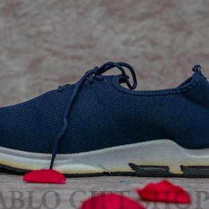 Navy blue sport shoes