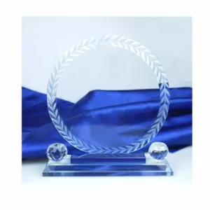 Personalized Round Crystal Glass Trophy