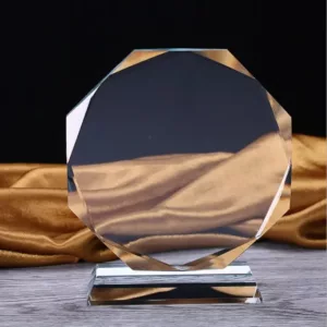 Octagon-Shaped Crystal Clear Trophy Award
