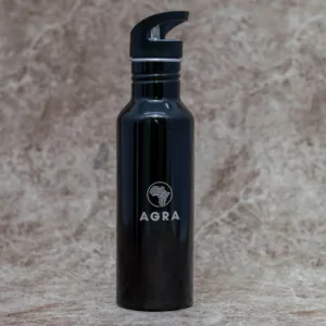 Black Stainless Sports Straw Water Bottle