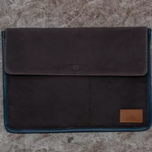 Dark Brown Waxed Canvas Laptop and Document Sleeve