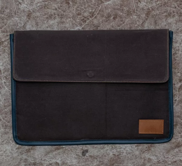 Dark Brown Waxed Canvas Laptop and Document Sleeve