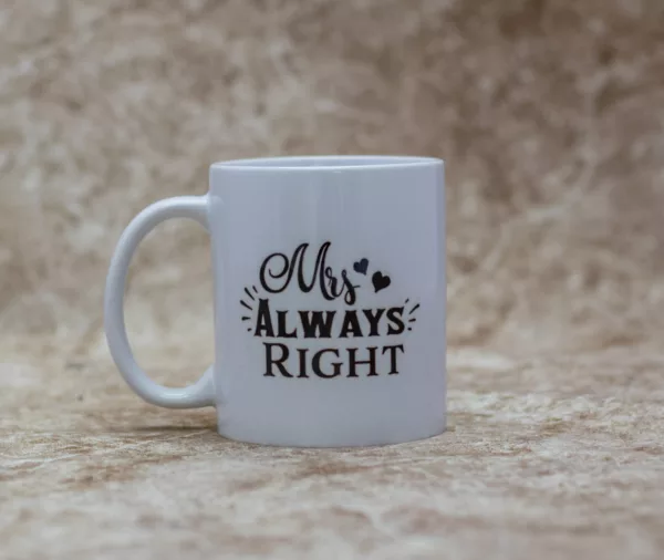 Mrs Right White Branded Mug