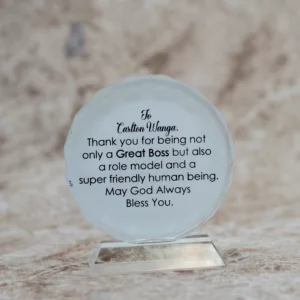 Small Round Crystal Branded Award